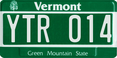 VT license plate YTR014