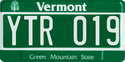 VT license plate YTR019