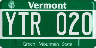 VT license plate YTR020