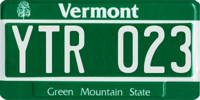 VT license plate YTR023