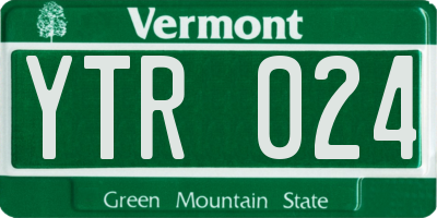 VT license plate YTR024