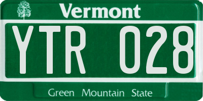 VT license plate YTR028