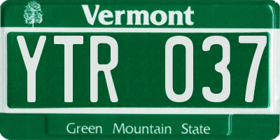 VT license plate YTR037