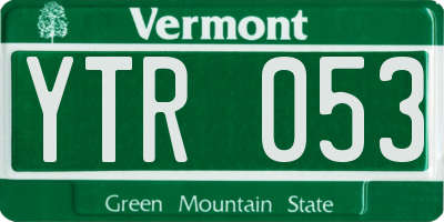 VT license plate YTR053
