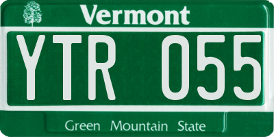 VT license plate YTR055