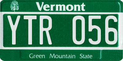 VT license plate YTR056