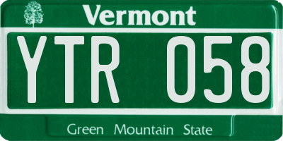 VT license plate YTR058