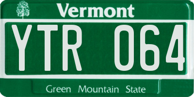 VT license plate YTR064