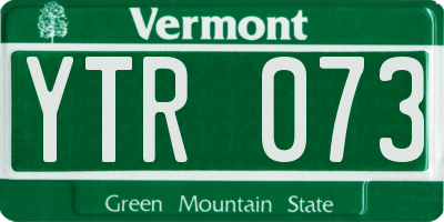 VT license plate YTR073