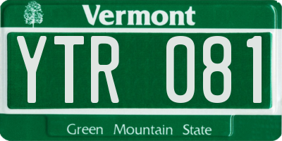 VT license plate YTR081