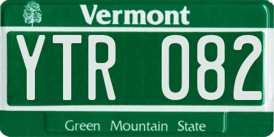 VT license plate YTR082