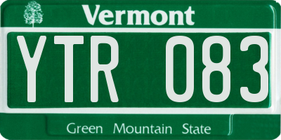 VT license plate YTR083