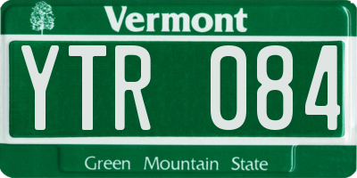 VT license plate YTR084