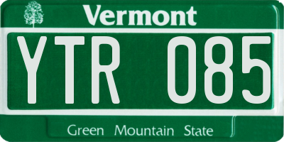 VT license plate YTR085