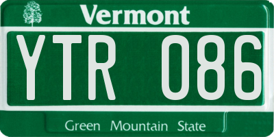 VT license plate YTR086