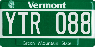 VT license plate YTR088