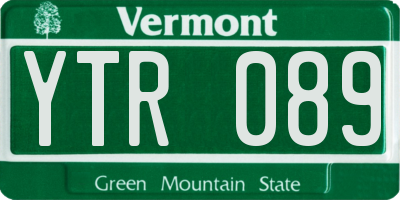 VT license plate YTR089