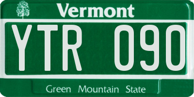 VT license plate YTR090