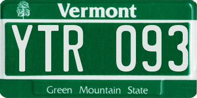 VT license plate YTR093