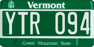 VT license plate YTR094