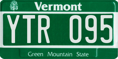 VT license plate YTR095