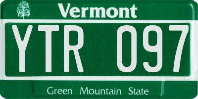 VT license plate YTR097