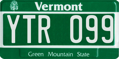 VT license plate YTR099