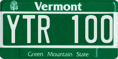 VT license plate YTR100