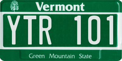 VT license plate YTR101