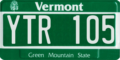 VT license plate YTR105