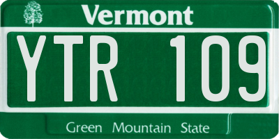 VT license plate YTR109