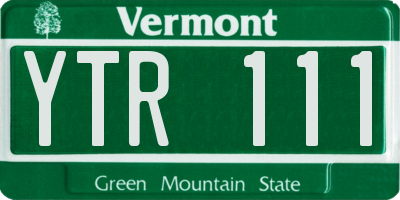 VT license plate YTR111