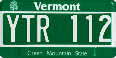 VT license plate YTR112