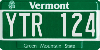 VT license plate YTR124