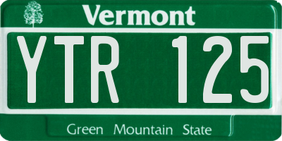 VT license plate YTR125
