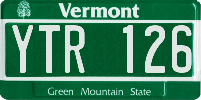 VT license plate YTR126