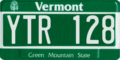 VT license plate YTR128