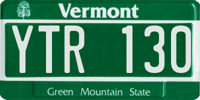 VT license plate YTR130
