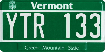 VT license plate YTR133