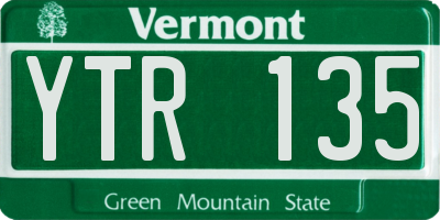 VT license plate YTR135