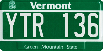 VT license plate YTR136