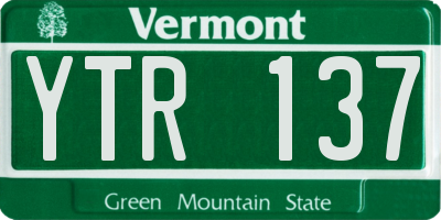 VT license plate YTR137