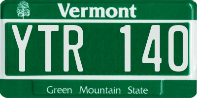 VT license plate YTR140