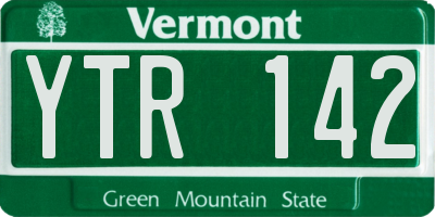 VT license plate YTR142