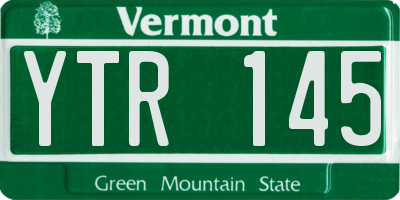 VT license plate YTR145