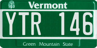 VT license plate YTR146