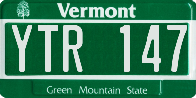 VT license plate YTR147