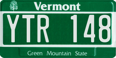 VT license plate YTR148