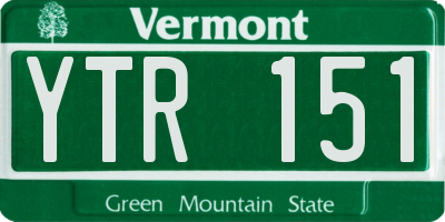 VT license plate YTR151