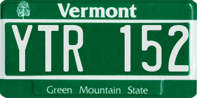 VT license plate YTR152